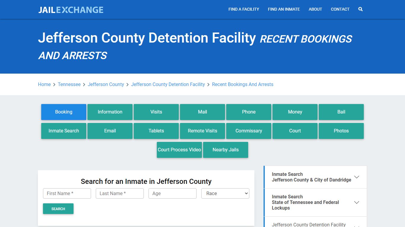 Jefferson County Detention Facility TN Recent Arrests and Bookings