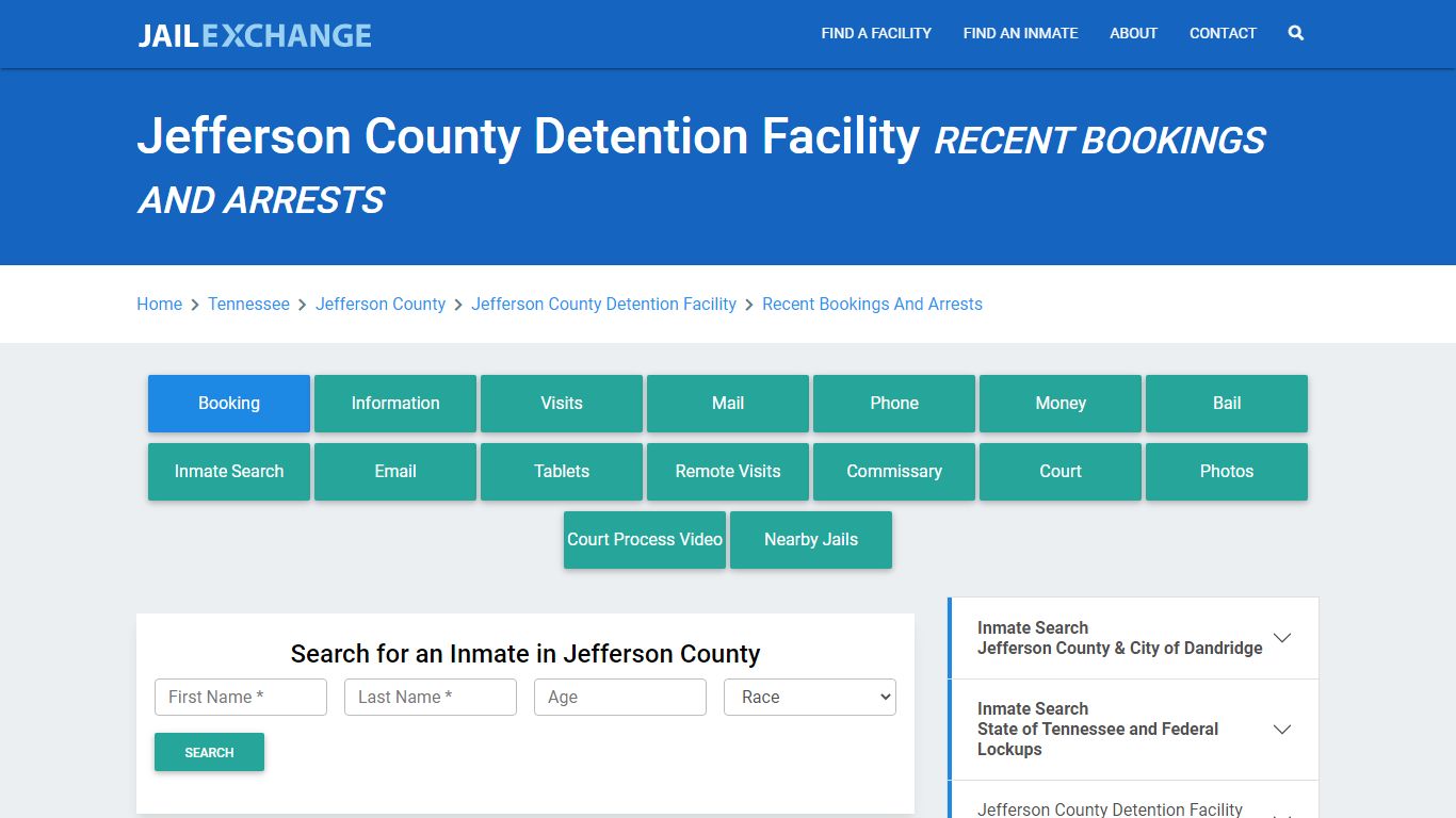 Jefferson County Detention Facility TN Recent Arrests and Bookings